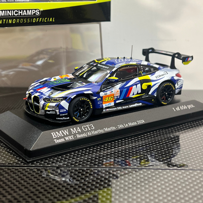 BMW M4 GT3 Team WRT  Valentino Rossi - Maxime Martin  Ahmad Al-Harthy - 24H Le Mans 2024  1:43 - Minichamps Model Car