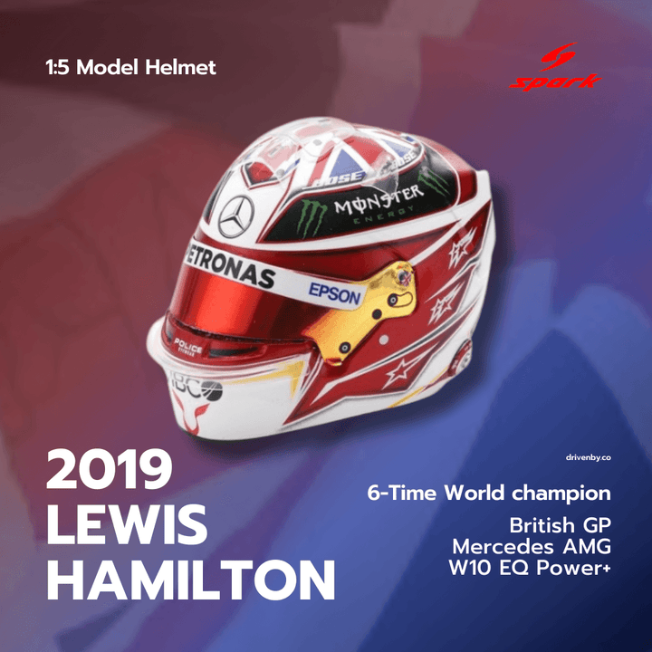 Lewis Hamilton - Mercedes AMG F1 British GP 2019 Helmet Rework Edition-  1:5 Spark Model Helmet