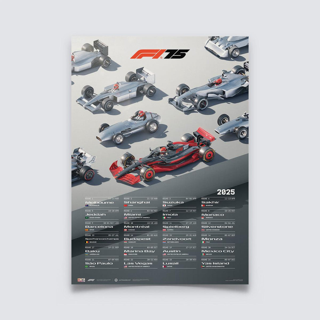 Formula 1® - 75th anniversary - 2025 Calendar Poster