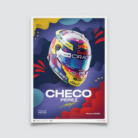 Oracle Red Bull Racing - Sergio Pérez - Helmet - Mexican Grand Prix - 2023 Automobilist Poster