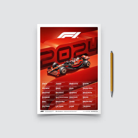 FORMULA 1® 2024 SEASON RACE CALENDAR Automobilist Poster