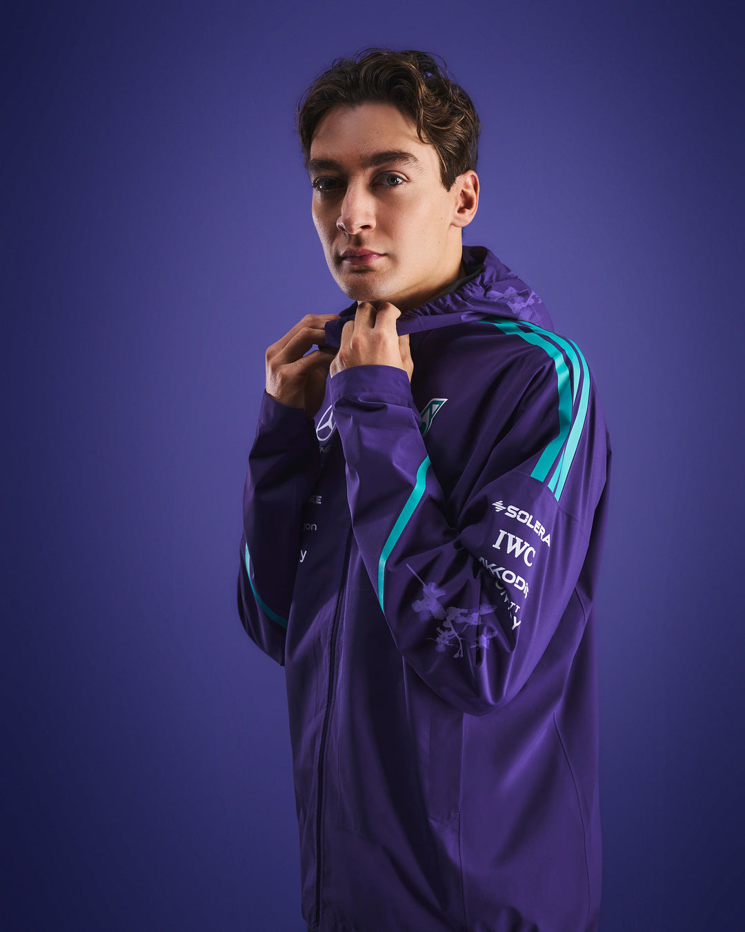 Mercedes-AMG Petronas F1 Team 2026 Vanda Bloom Team Rain Jacket Purple