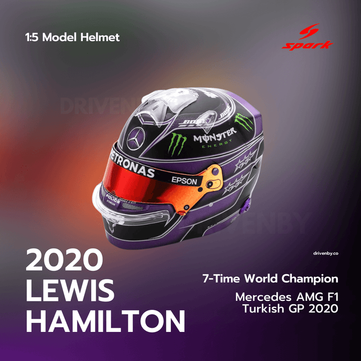 Lewis Hamilton - Mercedes AMG F1 Turkish GP 2020 7x World Champion - 1/5 Proportion Spark Mini Helmet