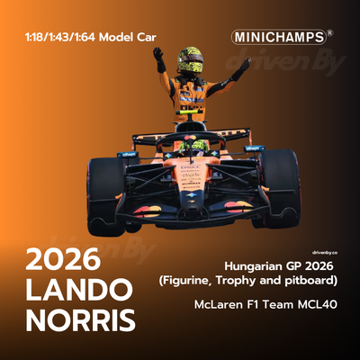Lando Norris McLaren MCL40 Winner Hungarian GP 2026 with Figurine - Minichamps Model Car