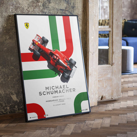 Ferrari F2002 - Michael Schumacher Hungarian GP 2002 | Automobilist Poster