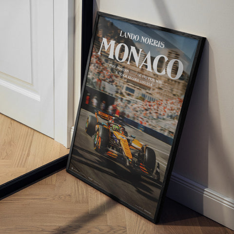Lando Norris Monaco GP™ 2025 Winner – Pole Position & Track Record Automobilist Poster