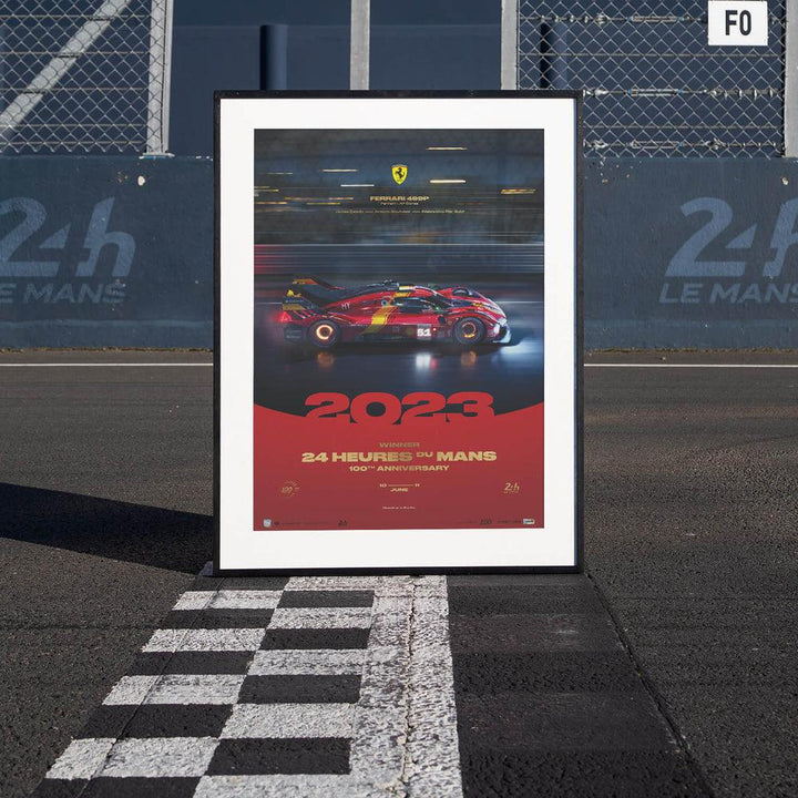 Ferrari 499P - 24h Le Mans Winners - 100th Anniversary - Embossed Edition - 2023 Automobilist Poster