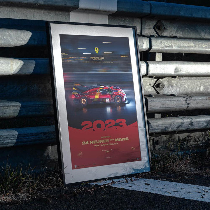 Ferrari 499P - 24h Le Mans Winners - 100th Anniversary - Embossed Edition - 2023 Automobilist Poster
