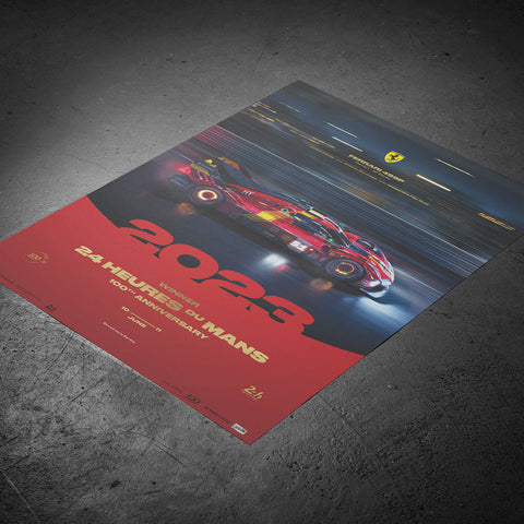 Ferrari 499P - 24h Le Mans Winners - 100th Anniversary - Embossed Edition - 2023 Automobilist Poster