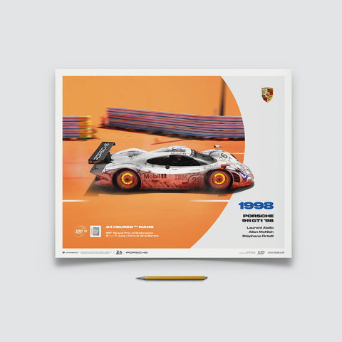 Porsche 911 GT1 - 24h Le Mans - 100th Anniversary - 1998 Automobilist Poster