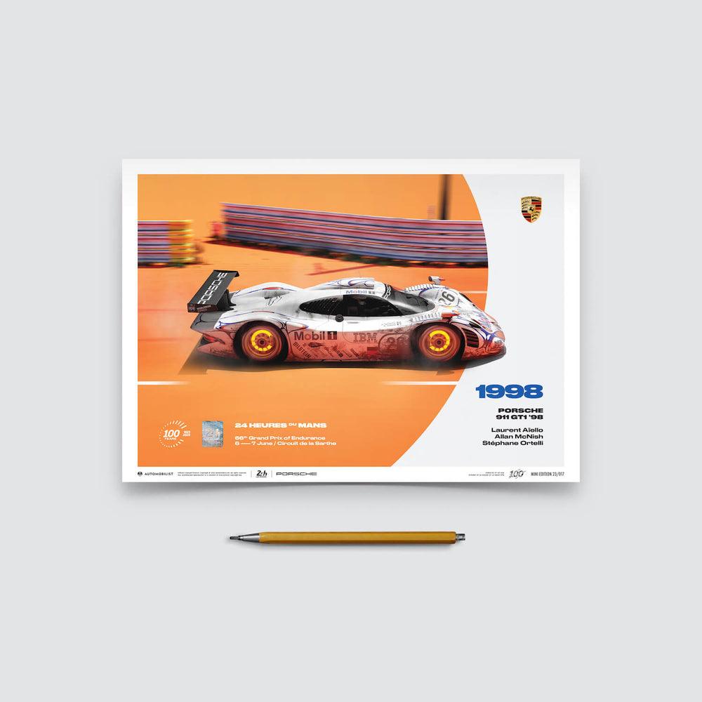 Porsche 911 GT1 - 24h Le Mans - 100th Anniversary - 1998 Automobilist Poster