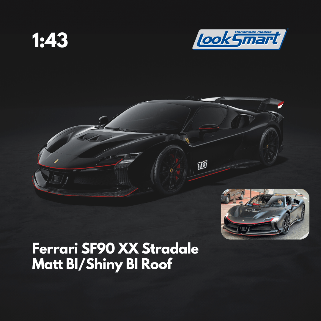 Ferrari SF90 XX Stradale Matt Bl/Shiny BI Roof  - 1:43 Looksmart Model Car