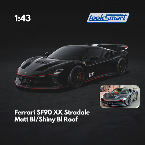 Ferrari SF90 XX Stradale Matt Bl/Shiny BI Roof  - 1:43 Looksmart Model Car