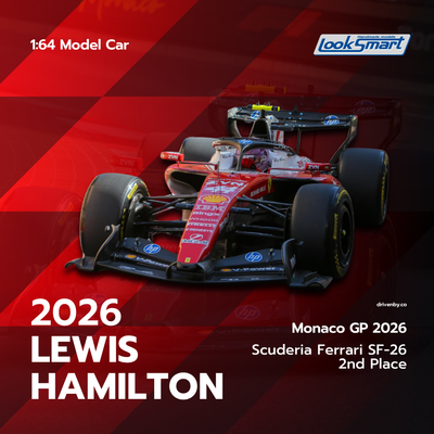 Lewis Hamilton Monaco GP 2026 Scuderia Ferrari SF-26 2nd Place - Looksmart 1:64 Model Car