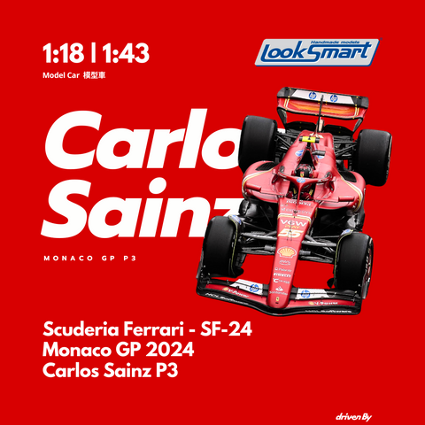 Scuderia Ferrari SF-24 Monaco GP 2024 Carlos Sainz 3rd - Looksmart F1 Model Car