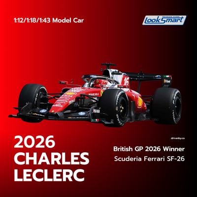 Charles Leclerc British GP 2026 Winner Scuderia Ferrari SF-26 - Looksmart Model Car