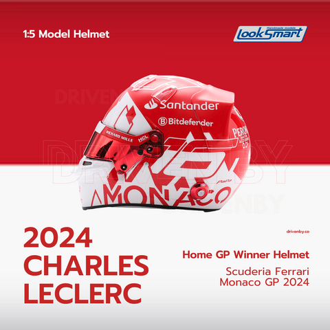 Charles Leclerc - Scuderia Ferrari Monaco GP 2024 Helmet - 1/5 Proportion Looksmart Mini Helmet