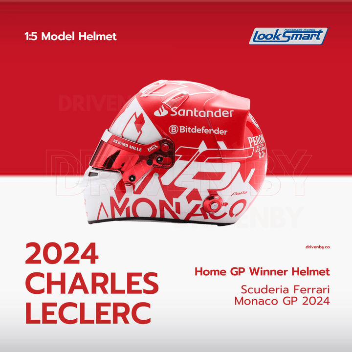 Charles Leclerc - Scuderia Ferrari Monaco GP 2024 Helmet - 1:5 Model Helmet Looksmart