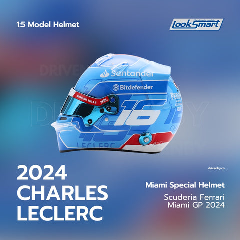 Charles Leclerc - Scuderia Ferrari Miami GP 2024 Helmet - 1/5 Proportion Looksmart Mini Helmet