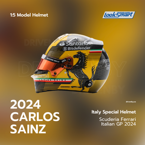 Carlos Sainz - Scuderia Ferrari Italian GP 2024 Helmet - 1/5 Proportion Looksmart Mini Helmet