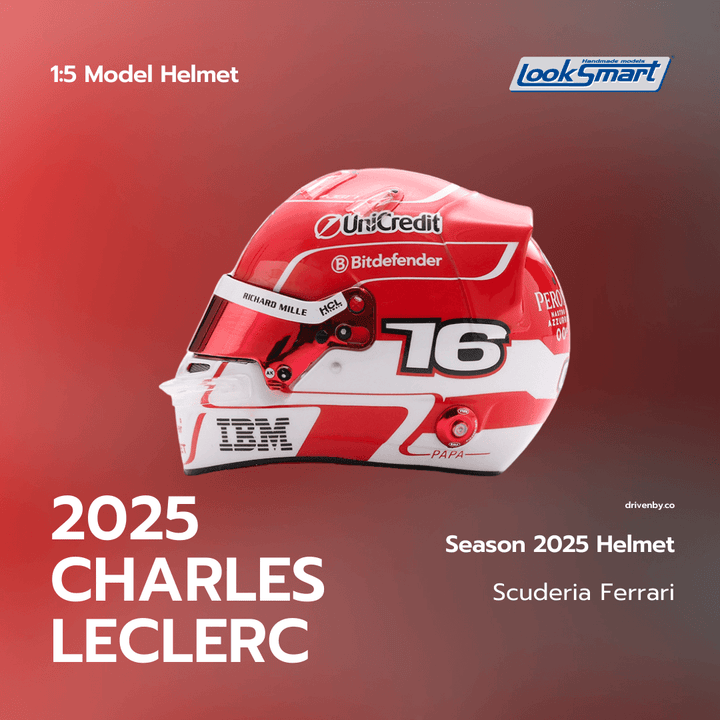 Charles Leclerc Helmet Scuderia Ferrari F1 Season 2025 Helmet -  Looksmart 1:5 Helmet
