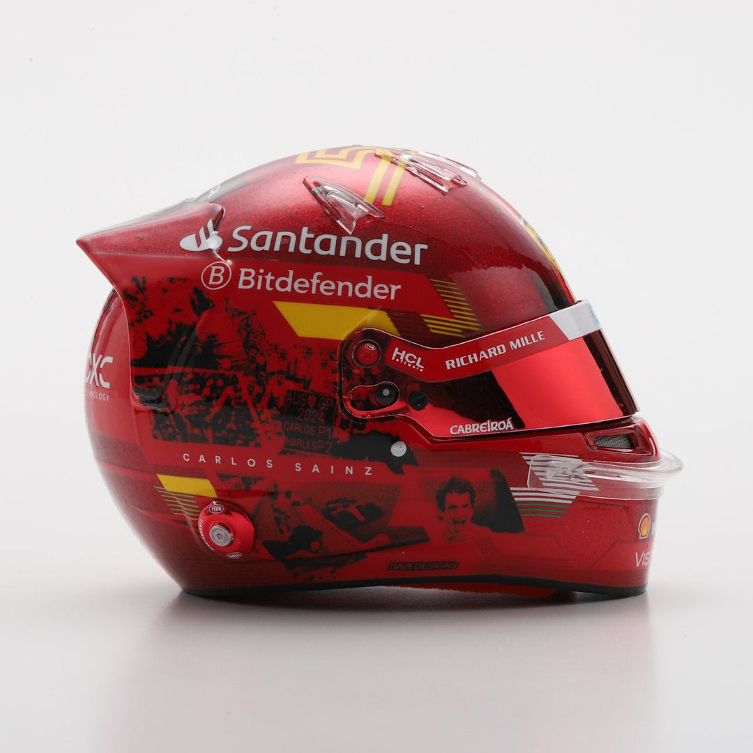 Carlos Sainz Helmet - Scuderia Ferrari Abu Dhabi GP 2024 Helmet - Looksmart 1:5 Mini Helmet
