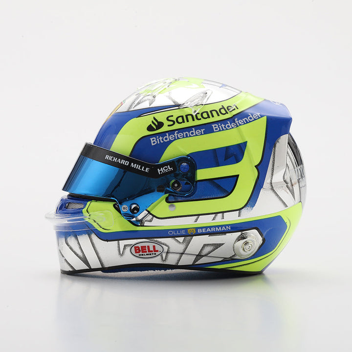 Oliver Bearman Helmet - Scuderia Ferrari Saudi Arabia GP 2024 Helmet - Looksmart 1:5 Mini Helmet