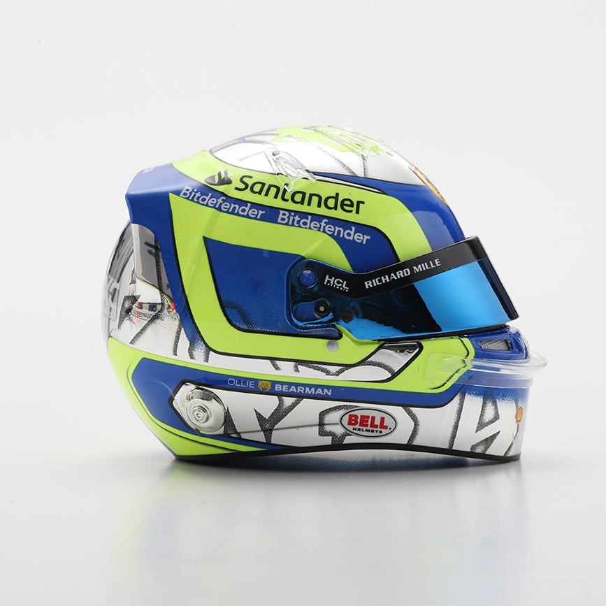 Oliver Bearman Helmet - Scuderia Ferrari Saudi Arabia GP 2024 Helmet - Looksmart 1:5 Mini Helmet