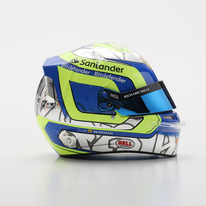 Oliver Bearman Helmet - Scuderia Ferrari Saudi Arabia GP 2024 Helmet - Looksmart 1:5 Mini Helmet