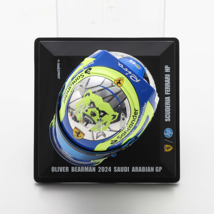 Oliver Bearman Helmet - Scuderia Ferrari Saudi Arabia GP 2024 Helmet - Looksmart 1:5 Mini Helmet