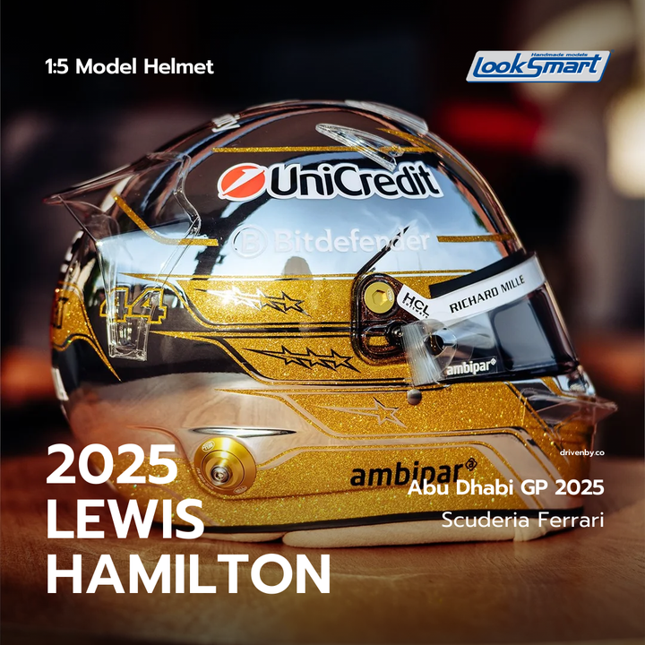 Lewis Hamilton Helmet Abu Dhabi GP Special Edition 2025 Scuderia Ferrari F1 Helmet - Looksmart 1:5 Helmet