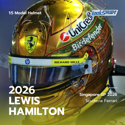 Lewis Hamilton 2026 Singapore GP Helmet Scuderia Ferrari F1 - Looksmart 1:5 Helmet