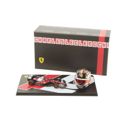 Charles Leclerc Abu Dhabi GP 2025 Racing Set Scuderia Ferrari F1 - Looksmart Model Car & Helmet