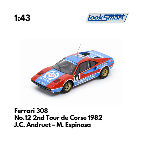 Ferrari 308 No.12 2nd Tour de Corse 1982 - 1:43 Looksmart Model Car