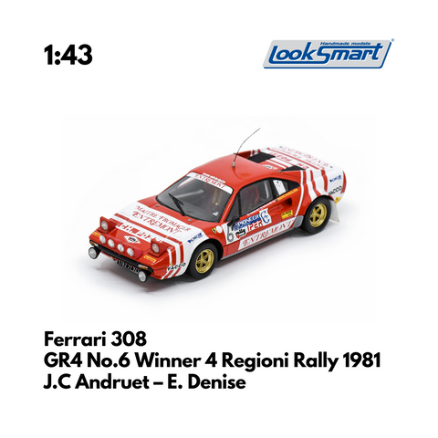 Ferrari 308 GR4 No.6 Winner 4 Regioni Rally 1981 - 1:43 Looksmart Model Car