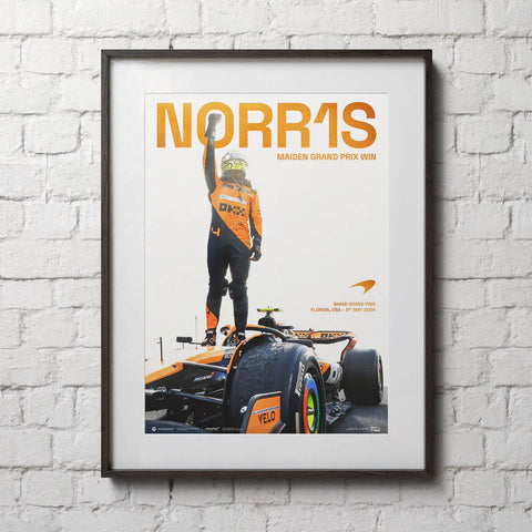 McLaren Formula 1 Team – Lando Norris - Maiden Grand Prix Win - Miami – 2024 Poster