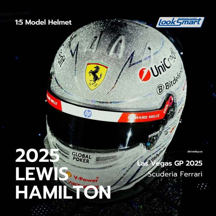 Lewis Hamilton Helmet Las Vegas GP 2025 Scuderia Ferrari F1 Helmet - Looksmart 1:5 Helmet
