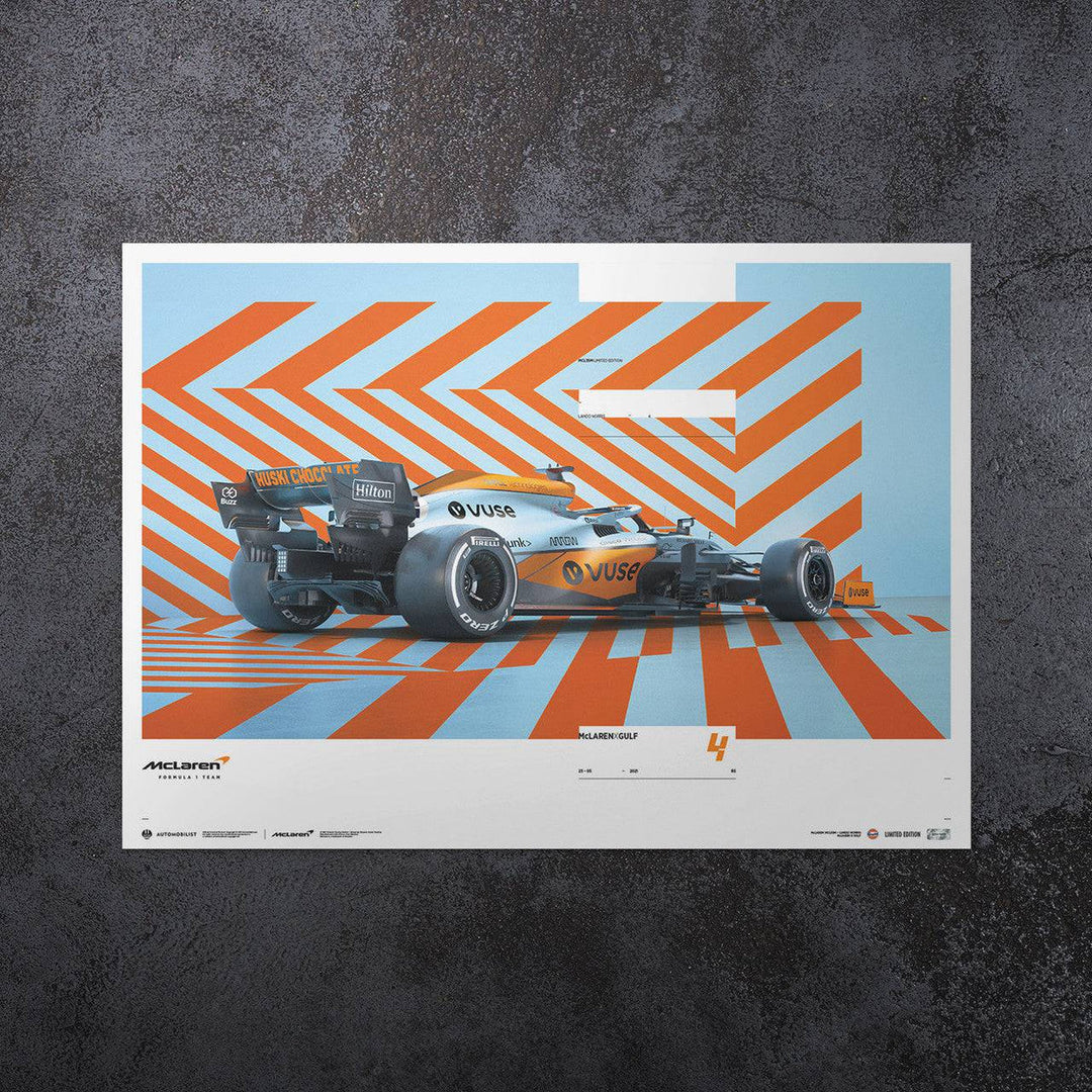 McLaren x Gulf | 2021 Lando Norris Horizontal | McLaren Automobilist Poster