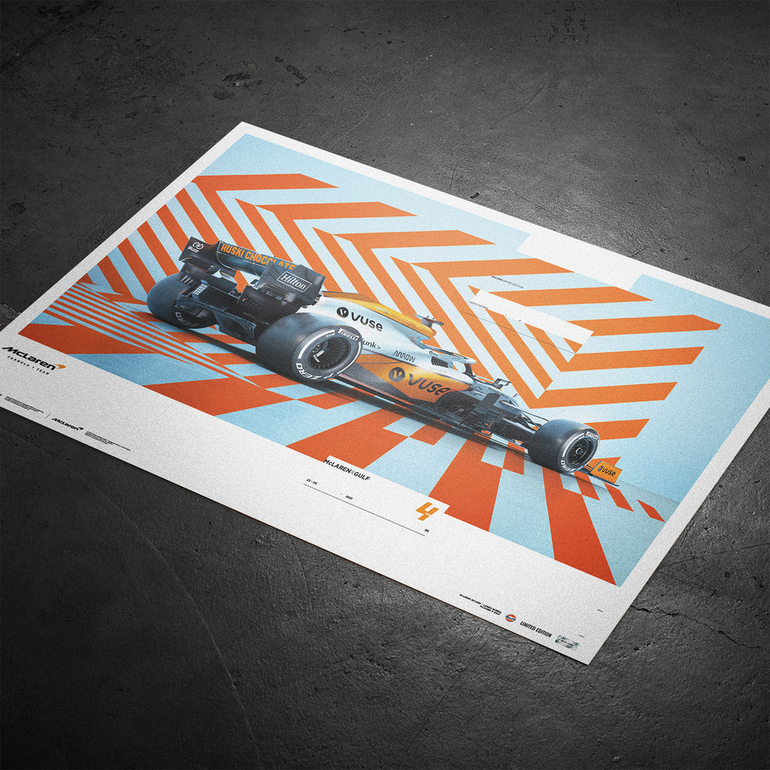 McLaren x Gulf | 2021 Lando Norris Horizontal | McLaren Automobilist Poster
