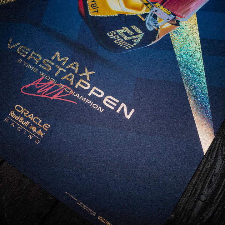 Oracle Red Bull Racing - Max Verstappen - Helmet - World Champion - 2023 Collector’s Edition Automobilist Poster