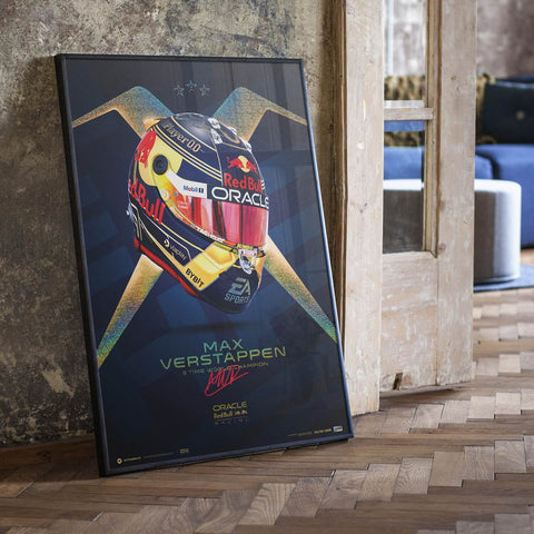 Oracle Red Bull Racing - Max Verstappen - Helmet - World Champion - 2023 Collector’s Edition Automobilist Poster
