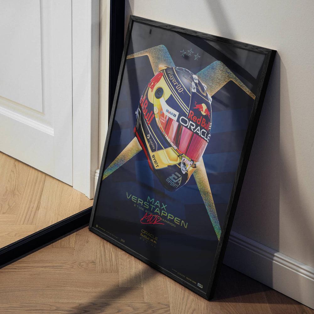 Oracle Red Bull Racing - Max Verstappen - Helmet - World Champion - 2023 Collector’s Edition Automobilist Poster