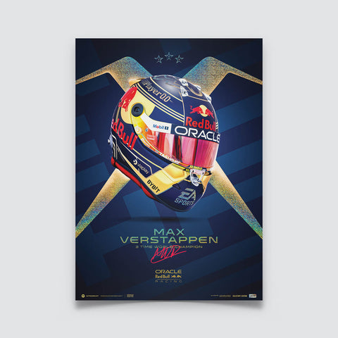 Oracle Red Bull Racing - Max Verstappen - Helmet - World Champion - 2023 Collector’s Edition Automobilist Poster
