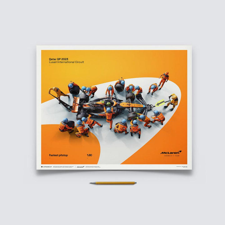 McLaren Formula 1 Team - 1.80 - World Record Fastest Pit Stop - 2023 Automobilist Poster