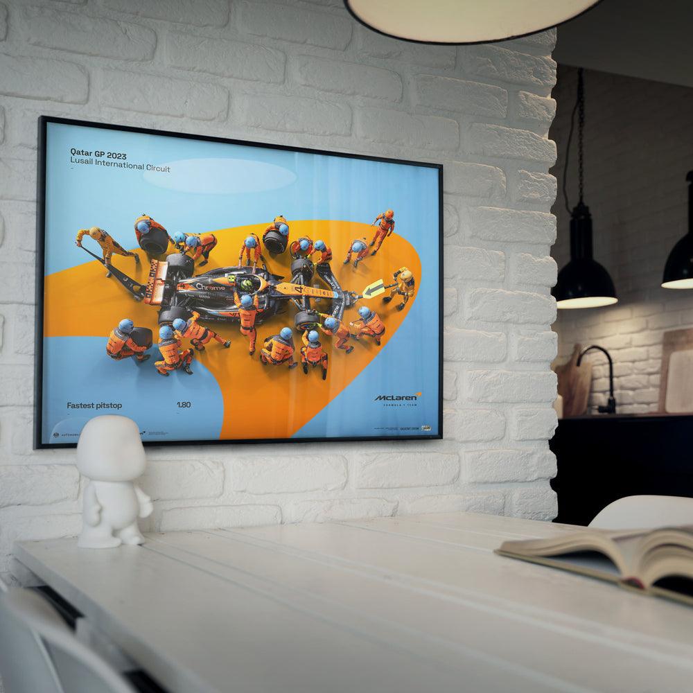 McLaren Formula 1 Team - 1.80 - World Record Fastest Pit Stop - Embossed 2023 Collector's Edition Automobilist Poster