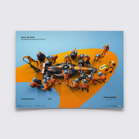 McLaren Formula 1 Team - 1.80 - World Record Fastest Pit Stop - Embossed 2023 Collector's Edition Automobilist Poster
