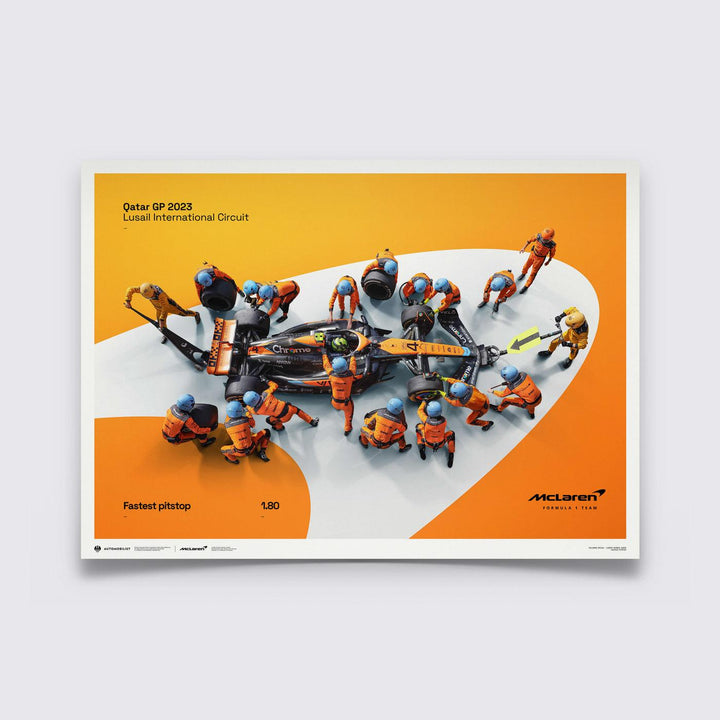 McLaren Formula 1 Team - 1.80 - World Record Fastest Pit Stop - 2023 Automobilist Poster