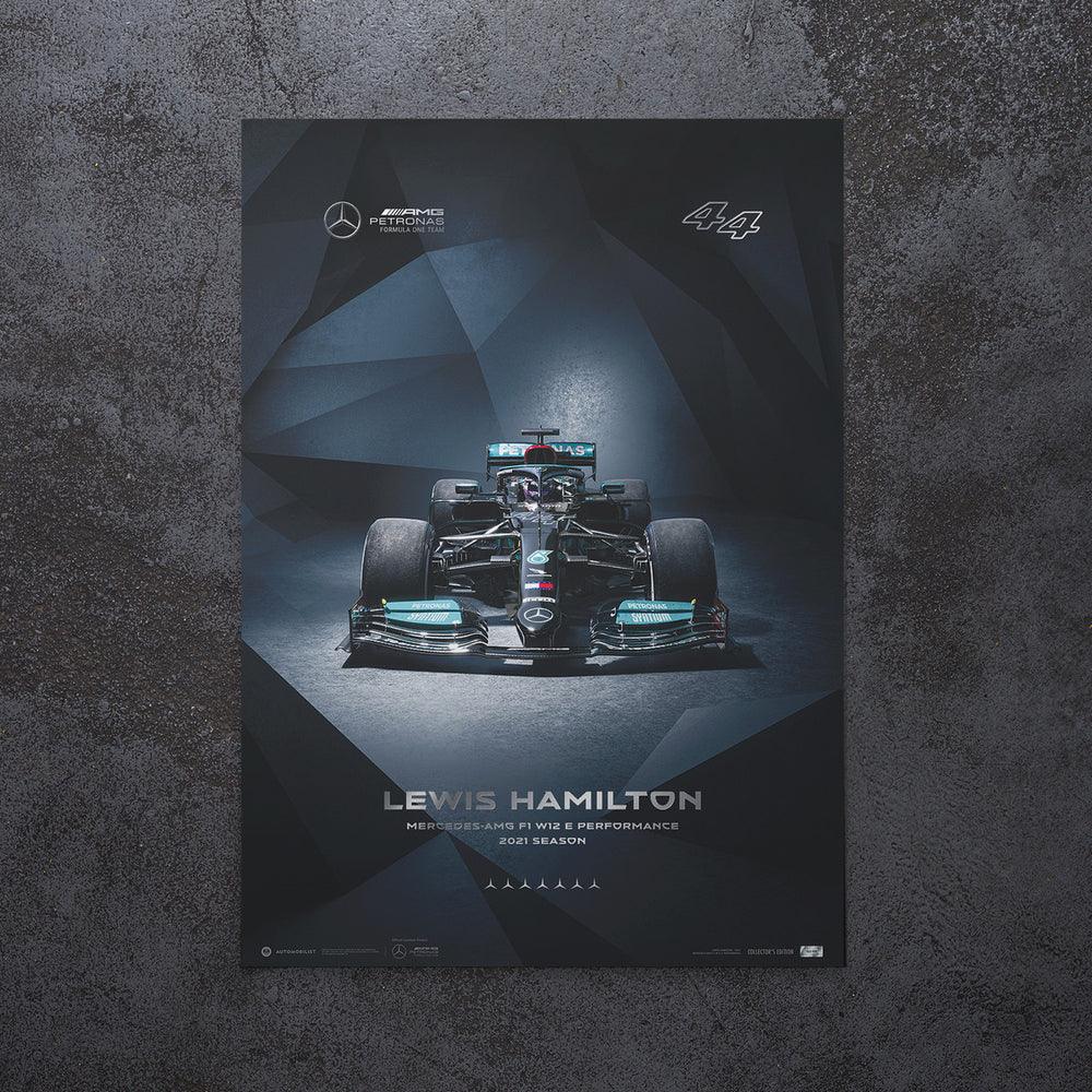 Mercedes-AMG Petronas F1 Team - Lewis Hamilton - Embossed - 2021 Collector’s Edition Automobilist Poster