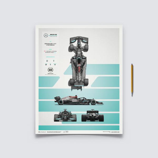 Mercedes-AMG Petronas F1 Team - F1 W12 E Performance - Blueprint - 2021 Automobilist Poster