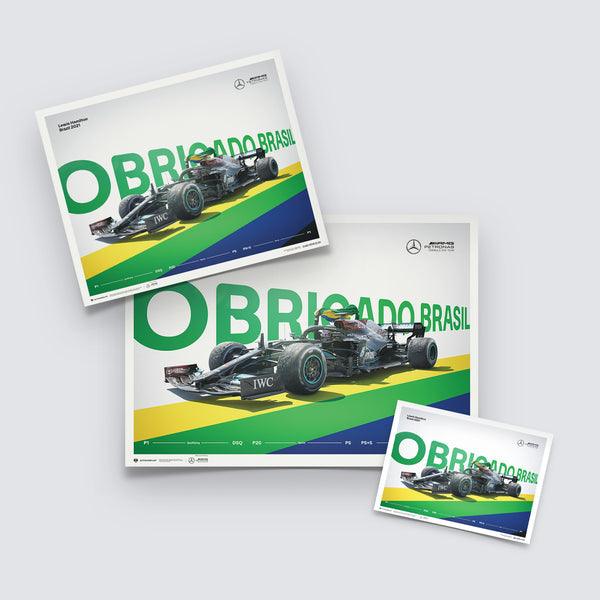 Mercedes-AMG Petronas F1 Team - Lewis Hamilton - Obrigado Brasil - 2021 Automobilist Poster
